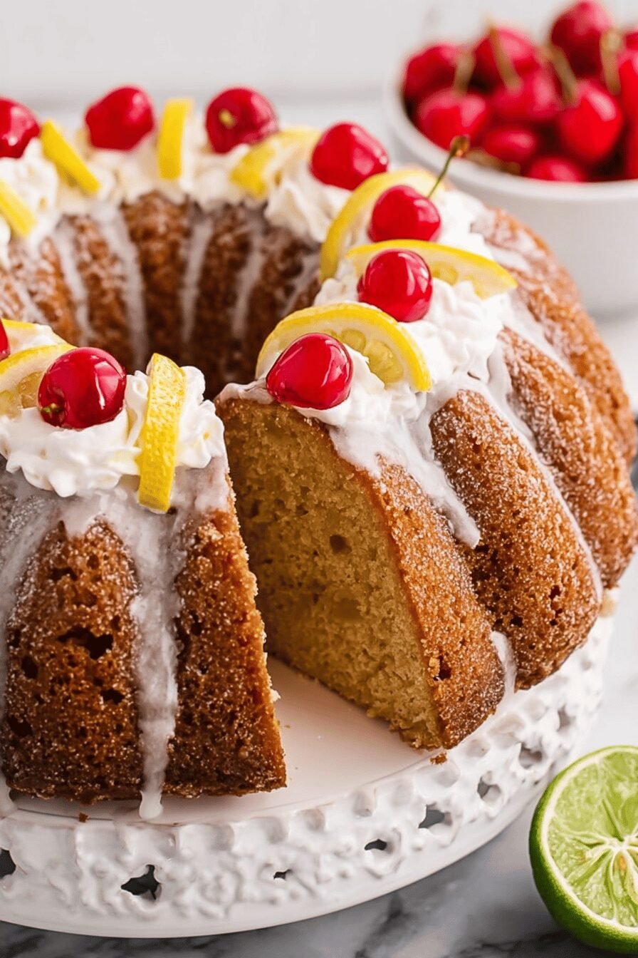 Cherry 7-Up Cake with a Sparkling Glaze