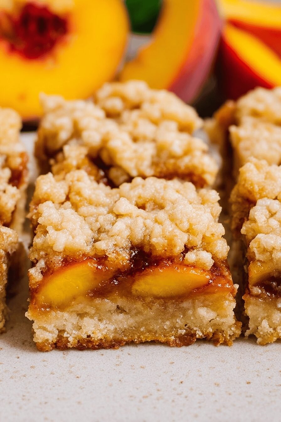 Easy Peach Bars with Buttery Crumb Crust