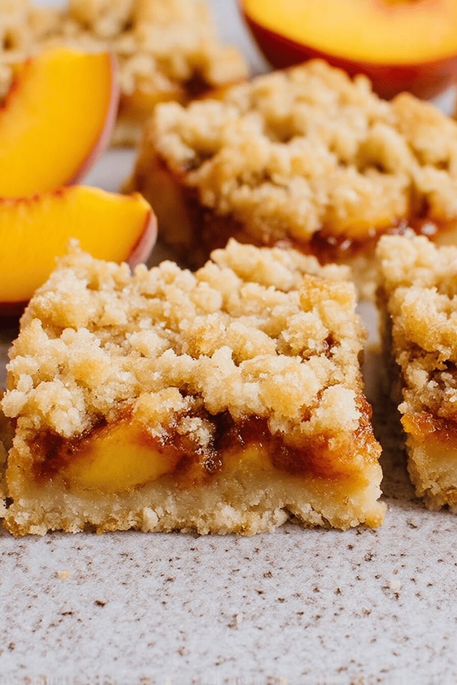 Easy Peach Bars with Buttery Crumb Crust