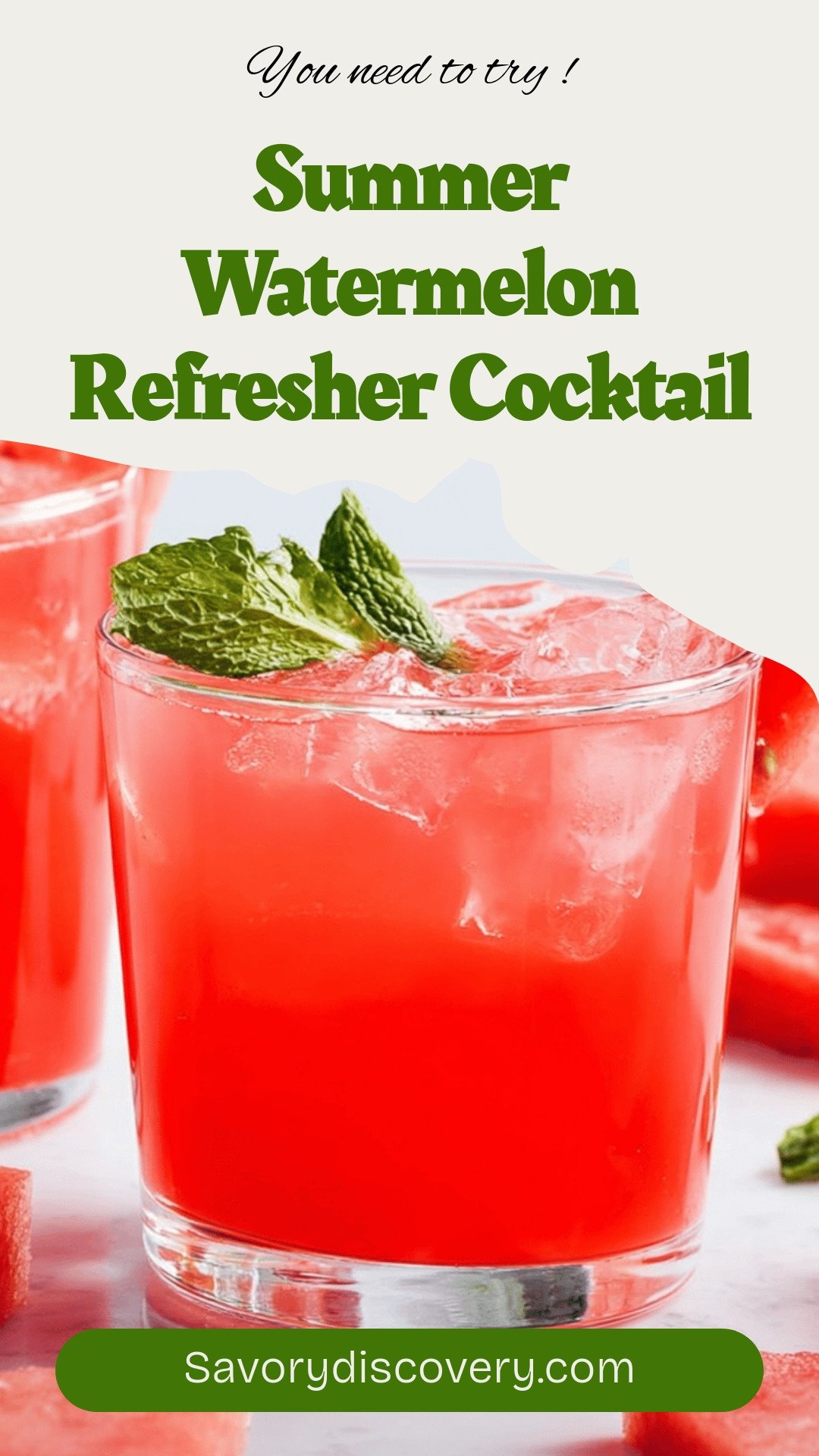 Summer Watermelon Refresher Cocktail