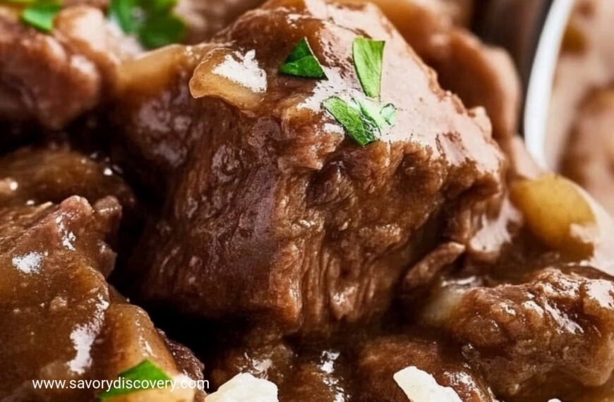 Tender Slow Cooked Beef Over Rice