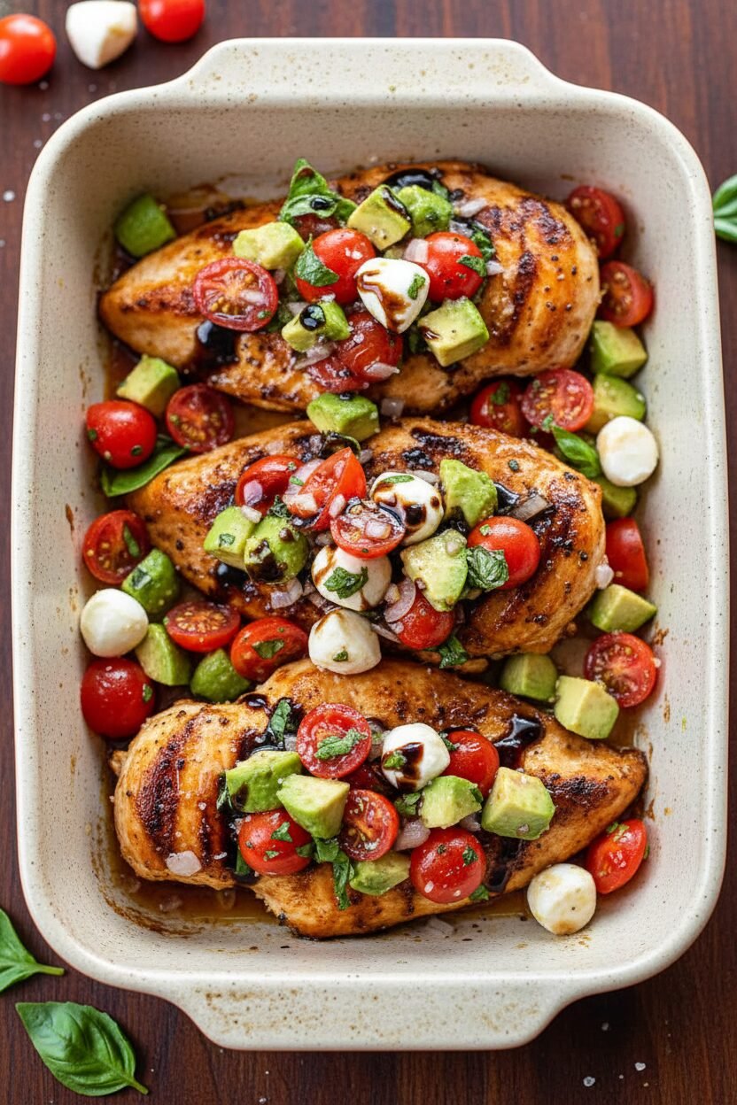 Balsamic Chicken with Caprese Salsa