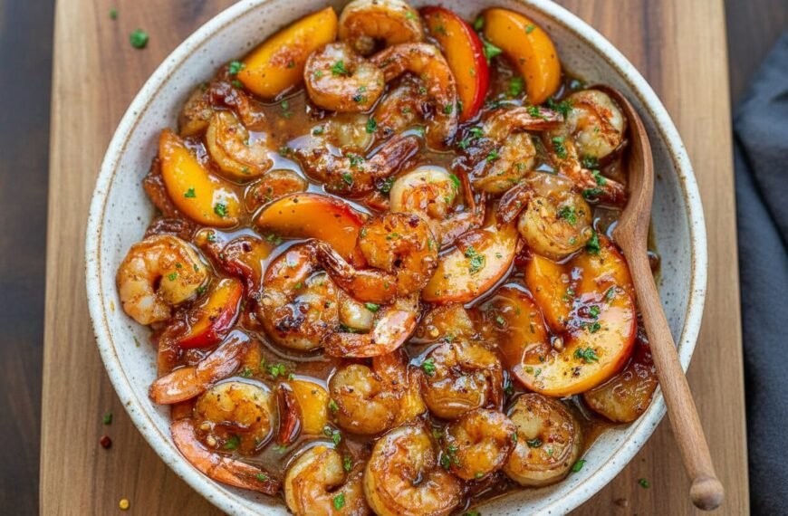 Bourbon Peach Roasted Shrimp Recipe