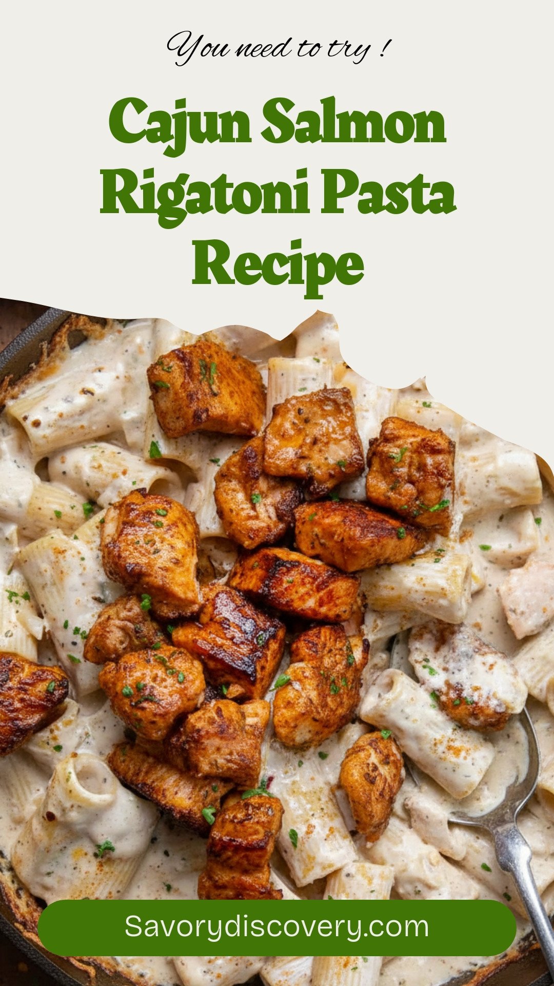 Cajun Salmon Rigatoni Pasta Recipe