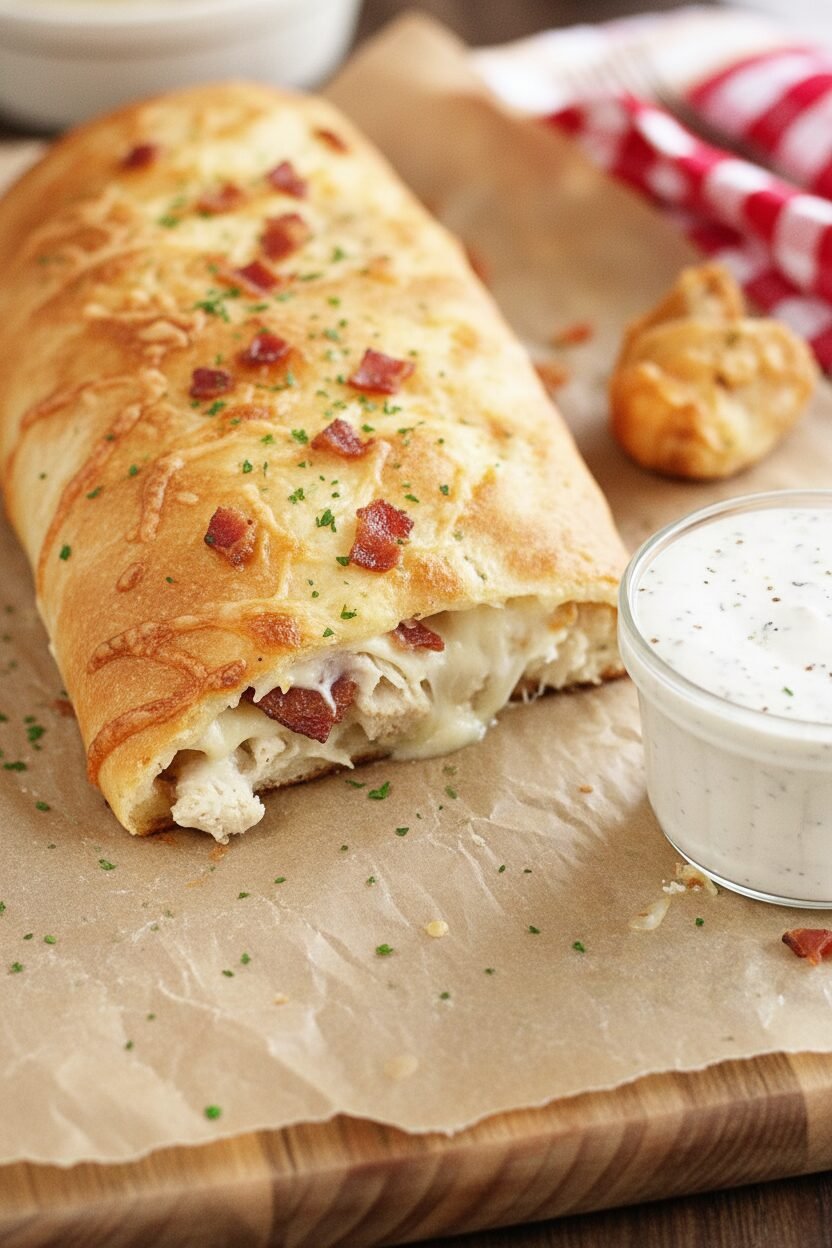 Chicken Bacon Ranch Stromboli Recipe