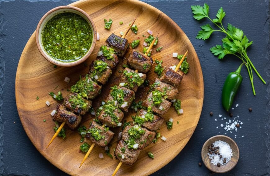 Chimichurri Steak Skewers Recipe for Grilling