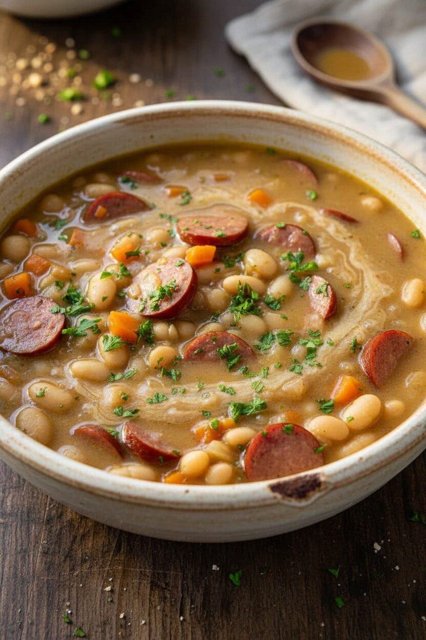 Creamy Kielbasa and Bean Soup