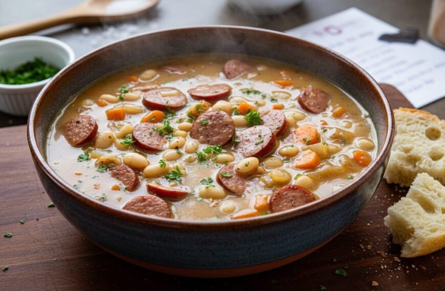 Creamy Kielbasa and Bean Soup