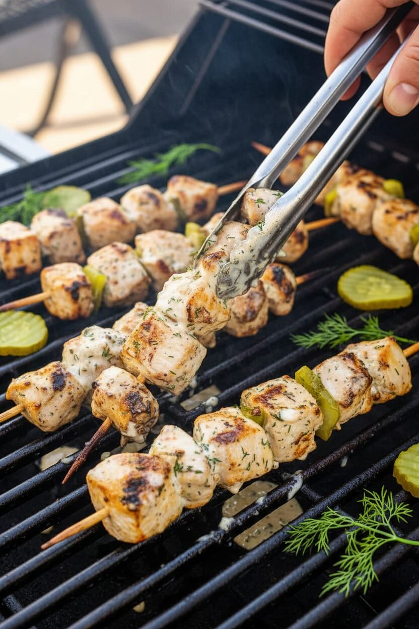 Dill Pickle Ranch Chicken Skewers Recipe