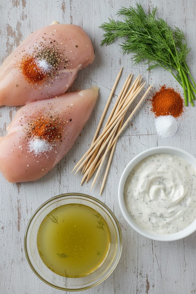 Dill Pickle Ranch Chicken Skewers Recipe
