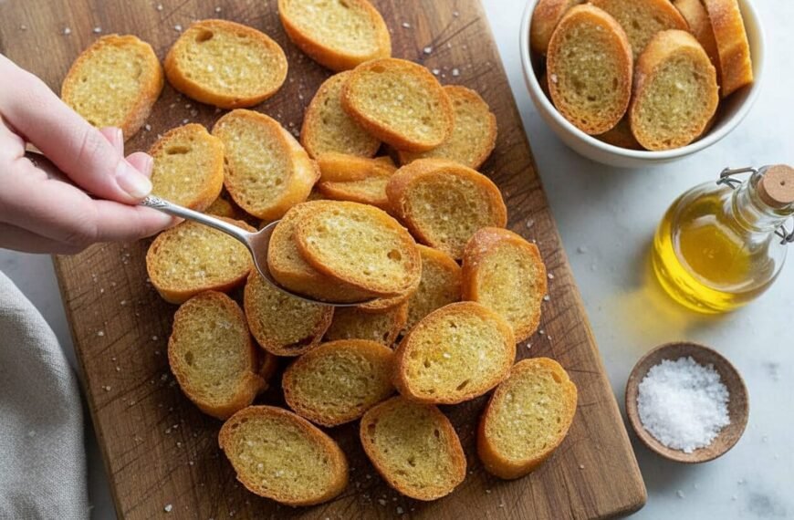 Easy Toasted Baguette Crostini Recipe