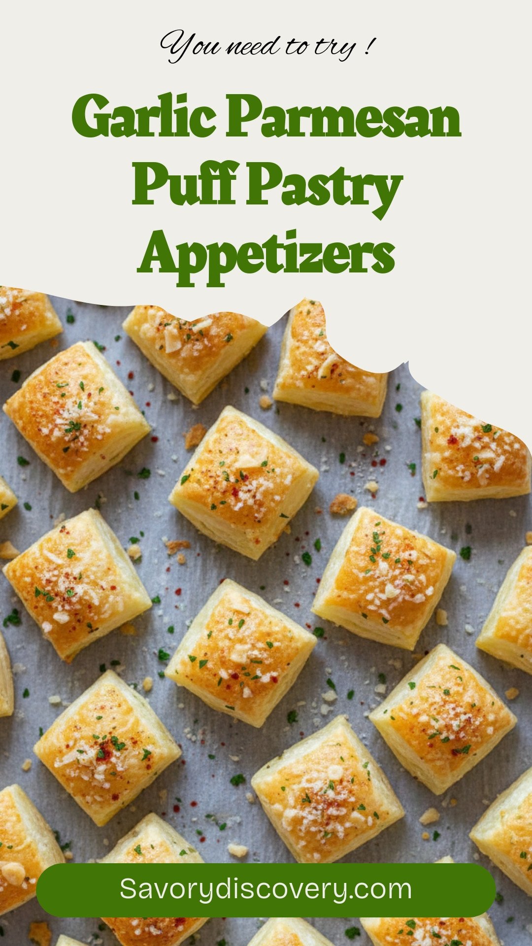 Garlic Parmesan Puff Pastry Appetizers