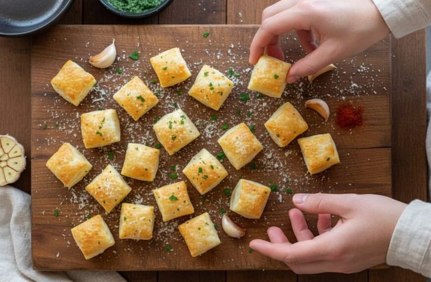 Garlic Parmesan Puff Pastry Appetizers