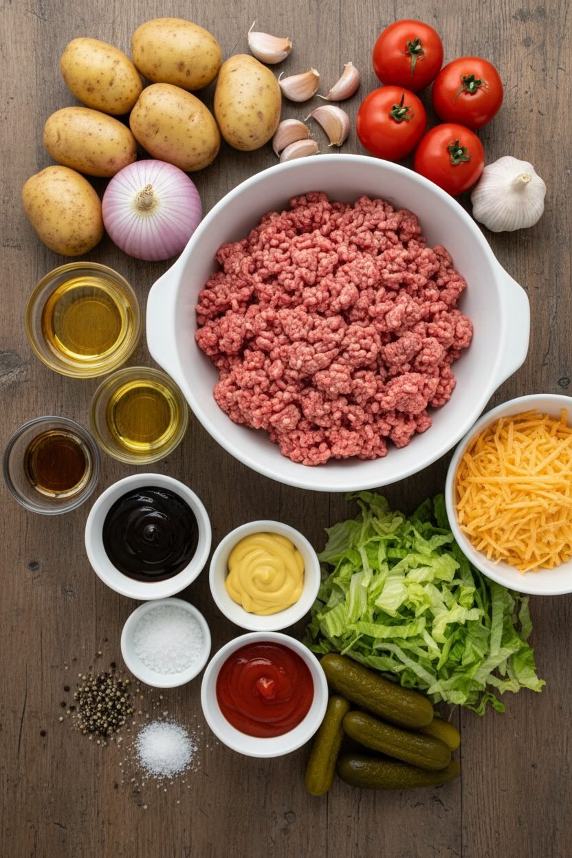 Loaded Cheeseburger Potato Skins Recipe