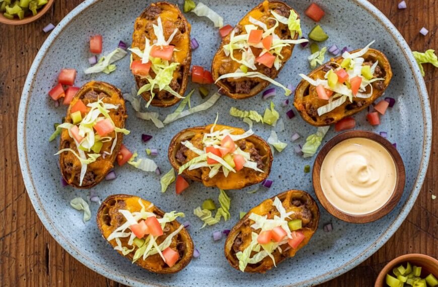 Loaded Cheeseburger Potato Skins Recipe