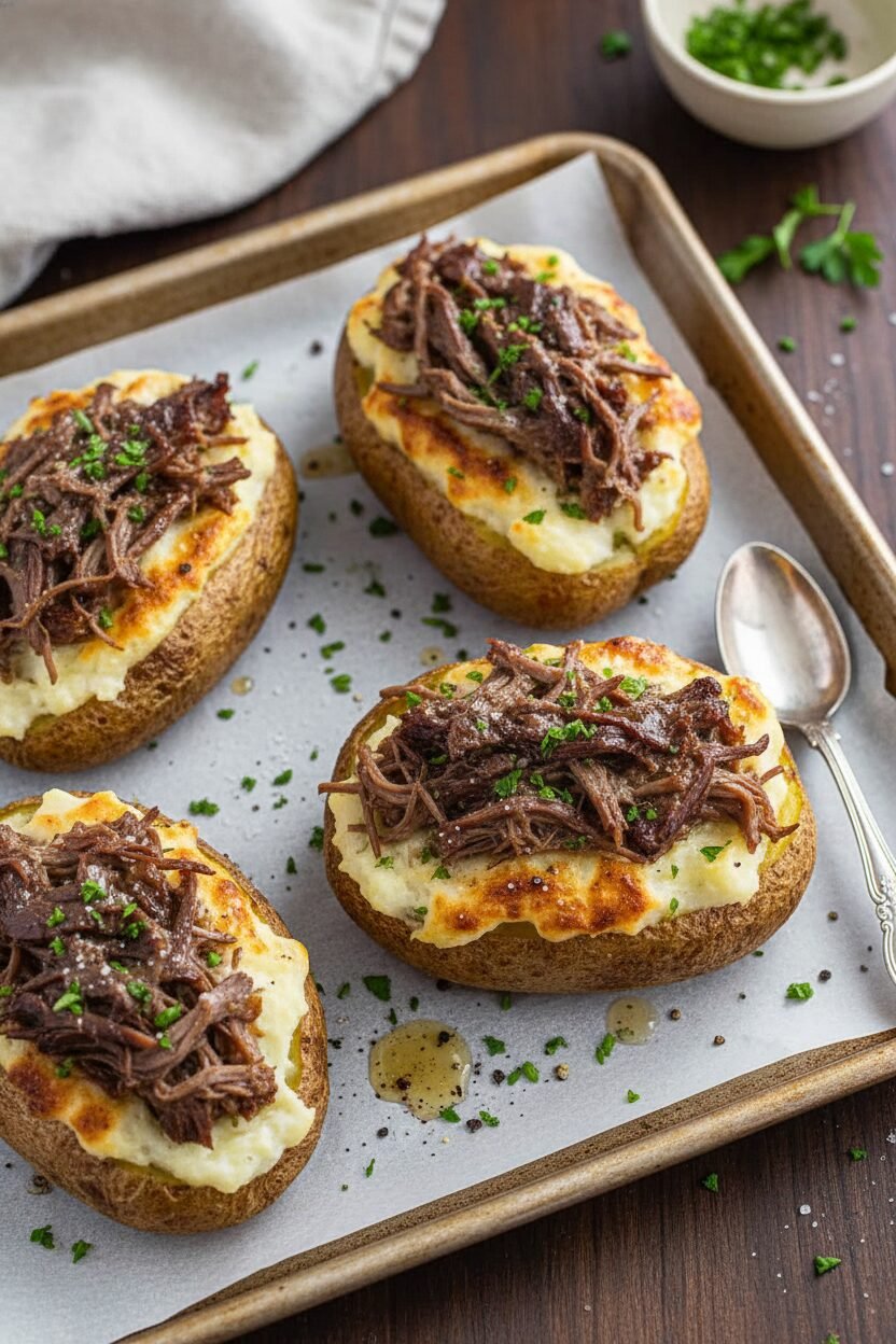Pot Roast Stuffed Twice Baked Potato Recipe