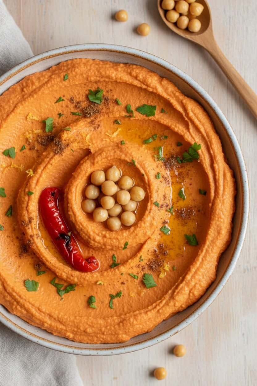 Roasted Red Pepper Hummus Recipe