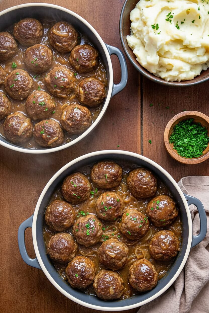 Salisbury Steak Meatballs Recipe for Dinner