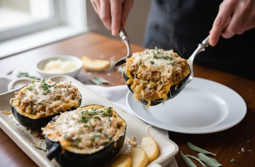 Sausage and Apple Stuffed Acorn Squash