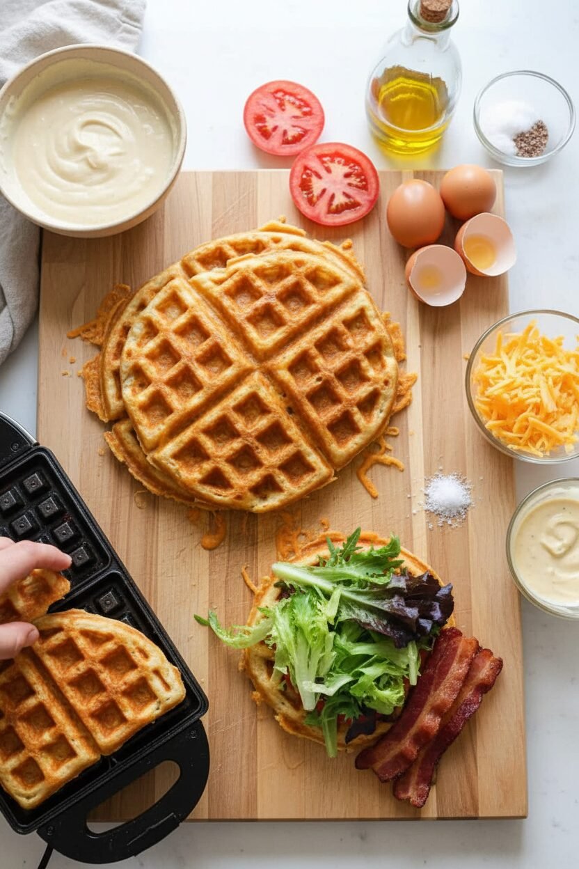 Savory Sourdough Cheddar Cheese Waffles Recipe