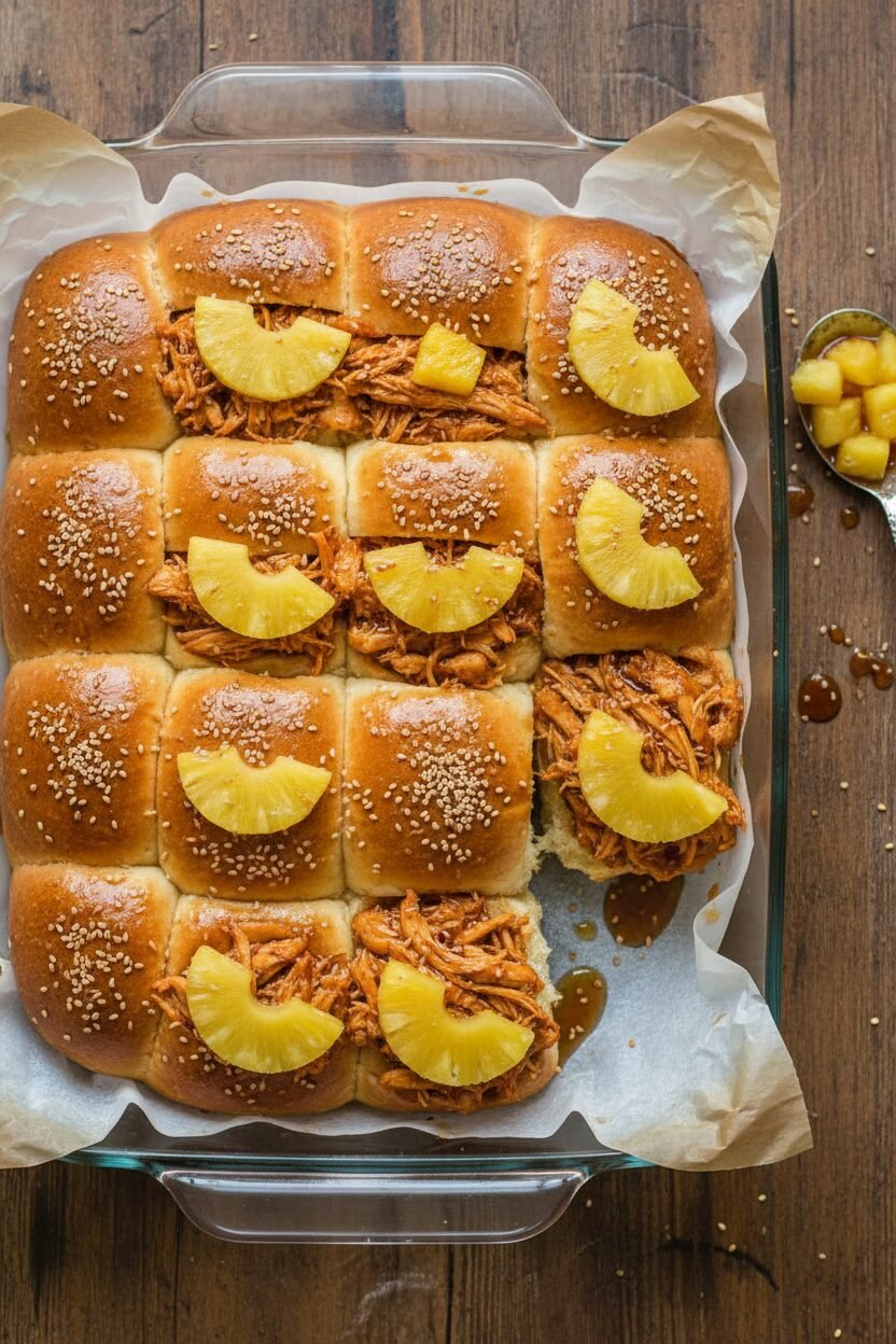 Slow Cooker Pineapple Chicken Sliders Recipe
