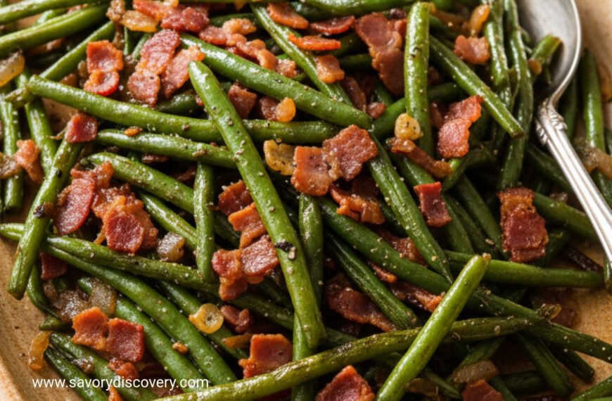 Bacon Onion Green Bean Holiday Skillet
