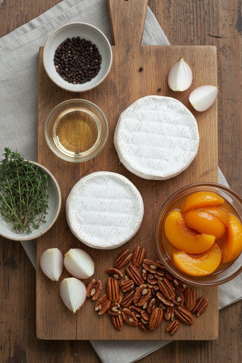 Baked Brie with Peach Pecan Preserves
