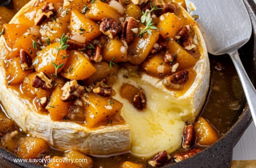 Baked Brie with Peach Pecan Preserves