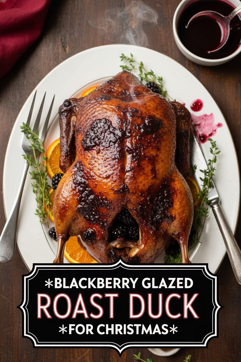 Blackberry Glazed Roast Duck for Christmas