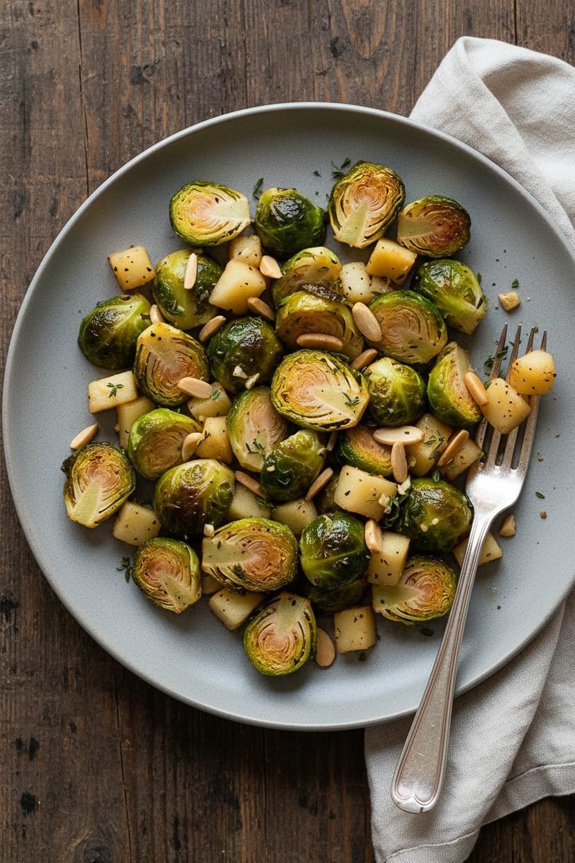 Brussels Sprouts with Apples and Almonds Recipe