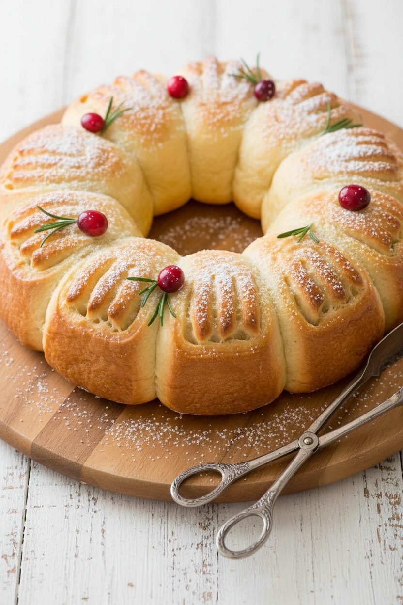 Buttery Christmas Fan Roll Wreath