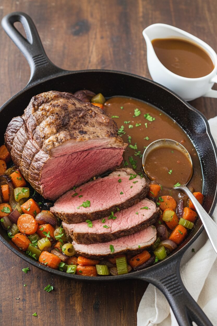 Cast Iron Christmas Roast with Rich Gravy