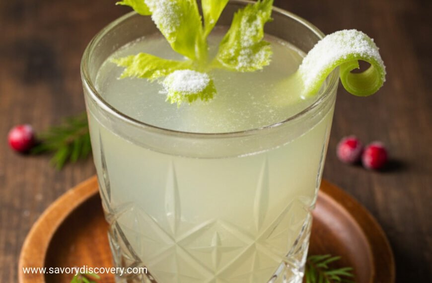 Celery Gimlet Christmas Cocktail