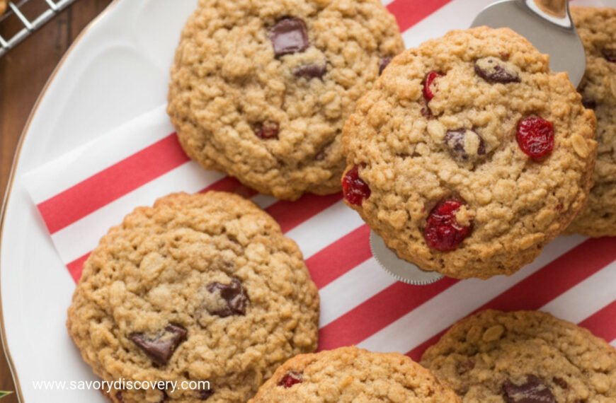 Cherry Chocolate Chunk Oatmeal Christmas Cookies