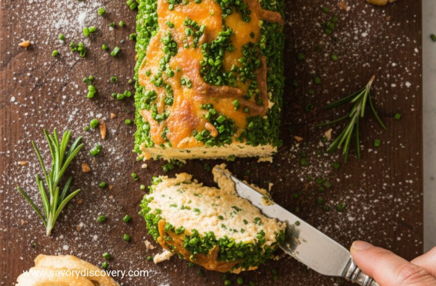 Chive and Cheddar Holiday Cheese Log
