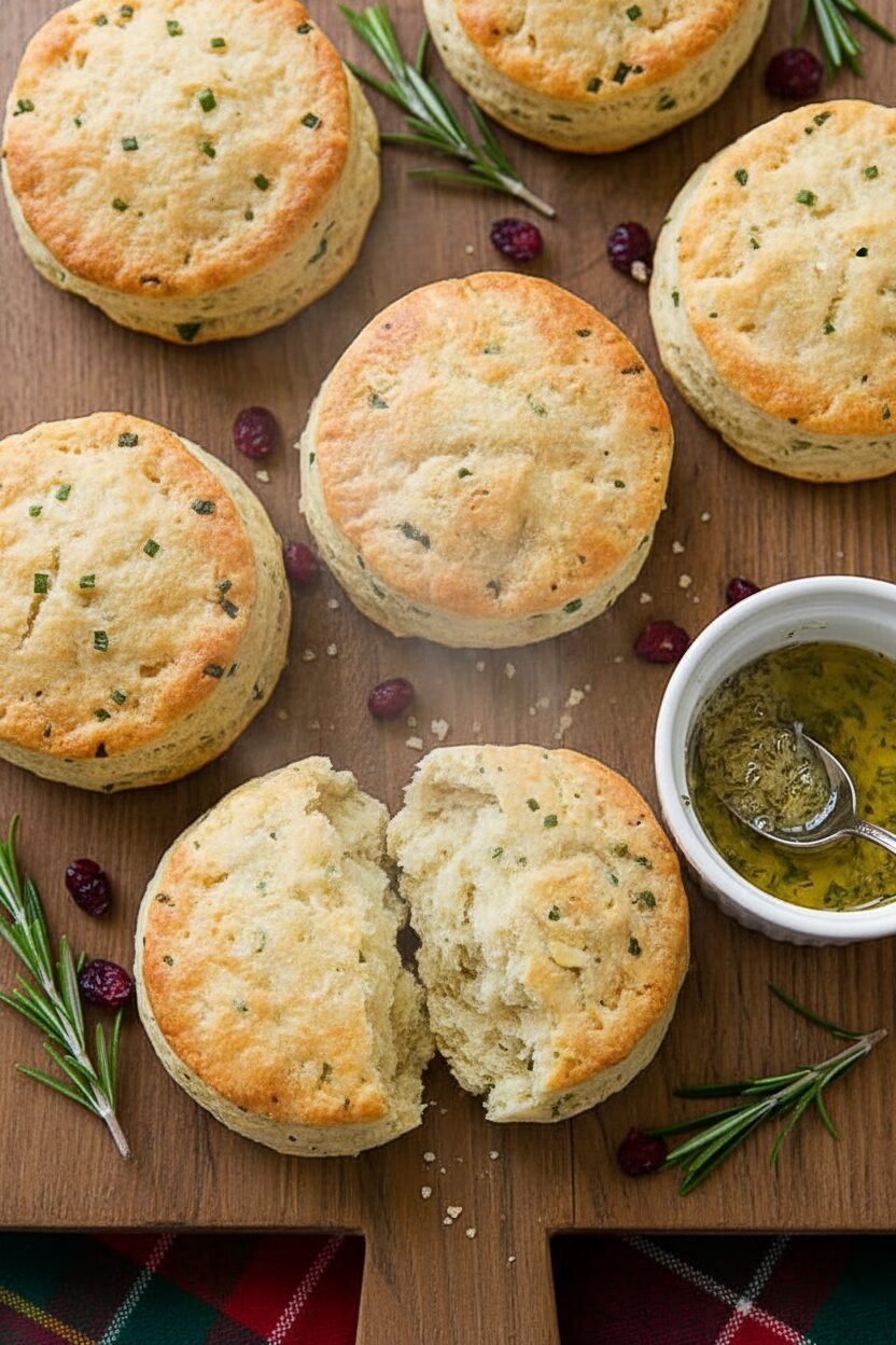 Chive and Potato Christmas Biscuits