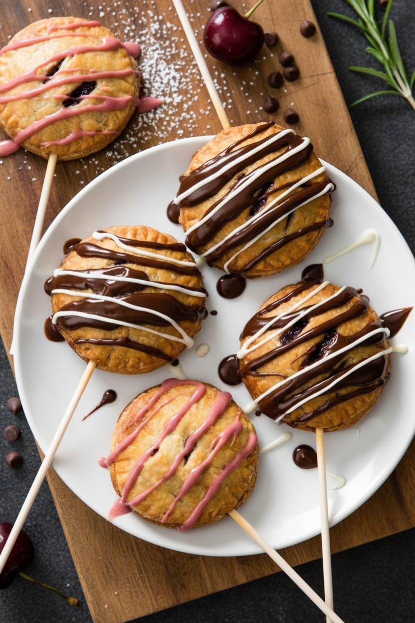 Chocolate Cherry Holiday Pie Pops