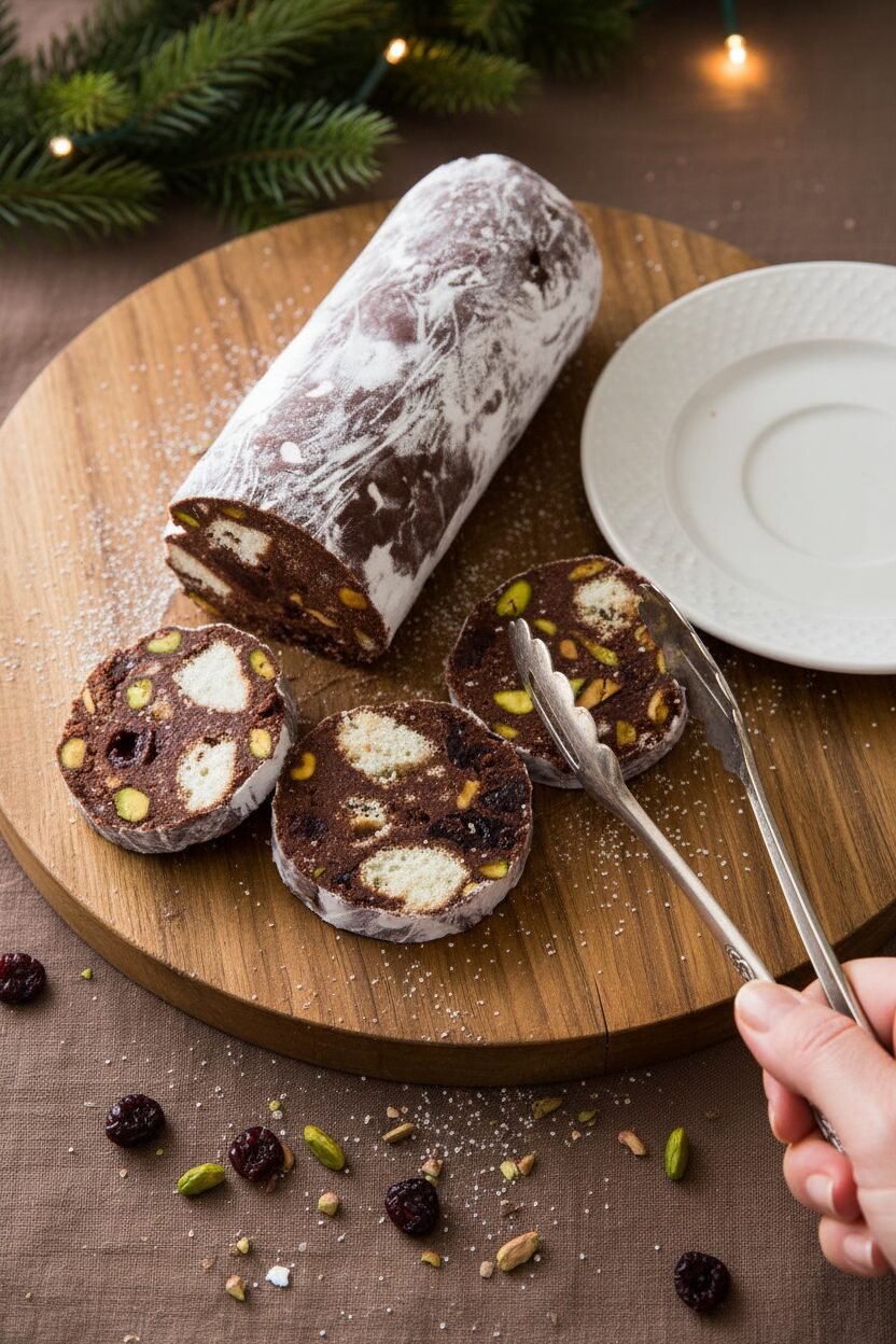 Chocolate Salami Christmas Log