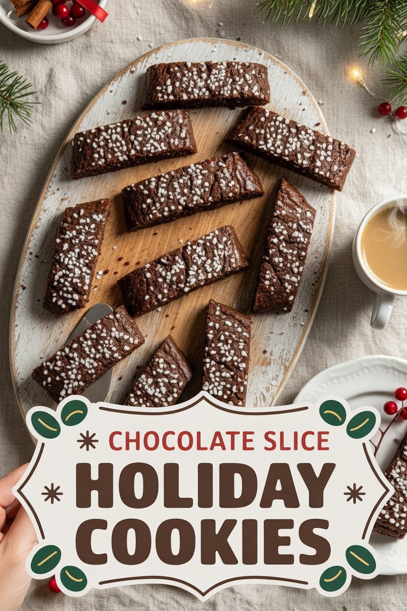 Chocolate Slice Holiday Cookies
