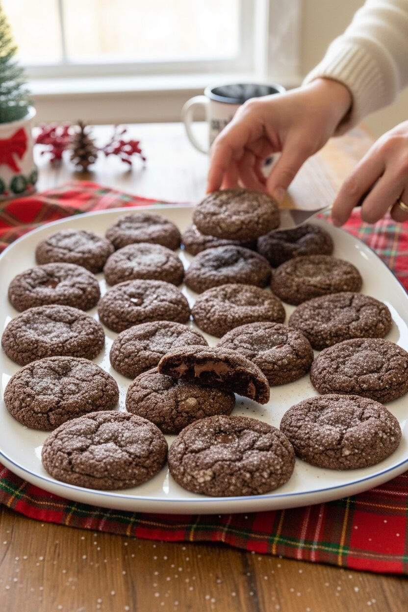 Chocolate Snowdrift Christmas Cookies