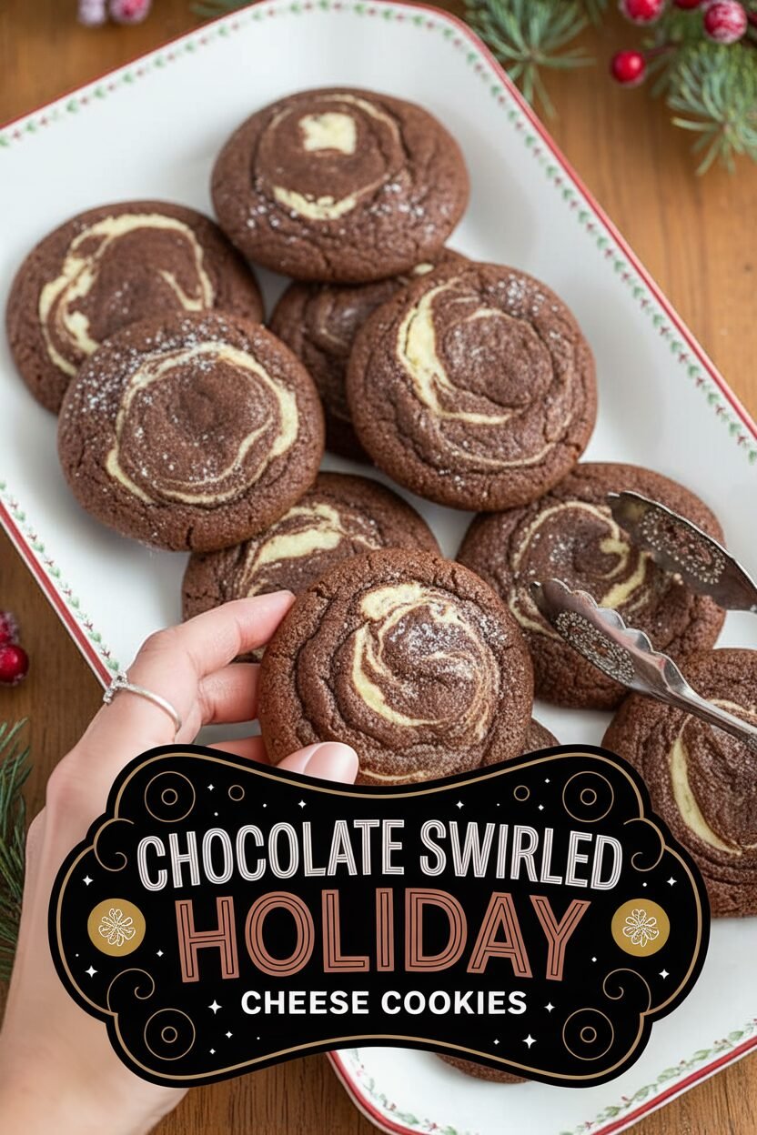 Chocolate Swirled Holiday Cheese Cookies