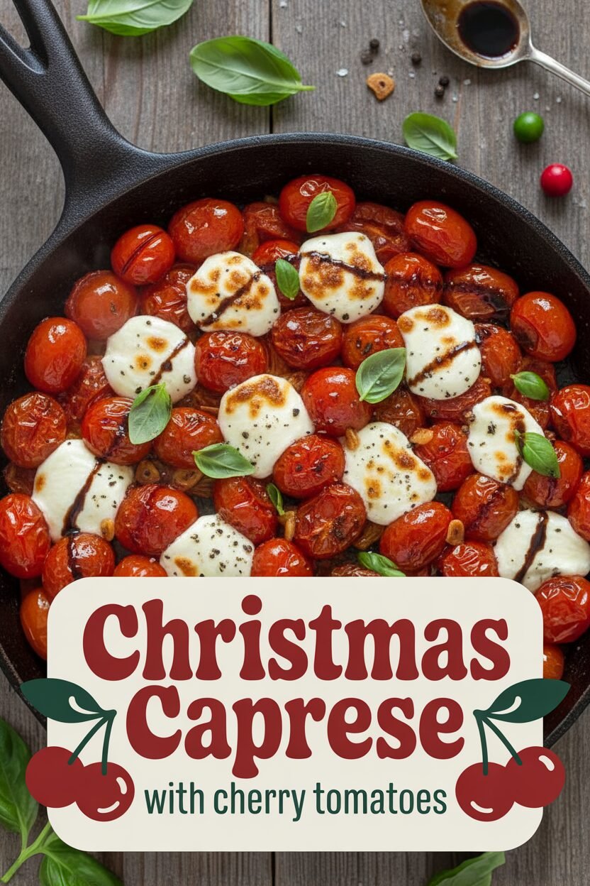 Christmas Caprese with Cherry Tomatoes