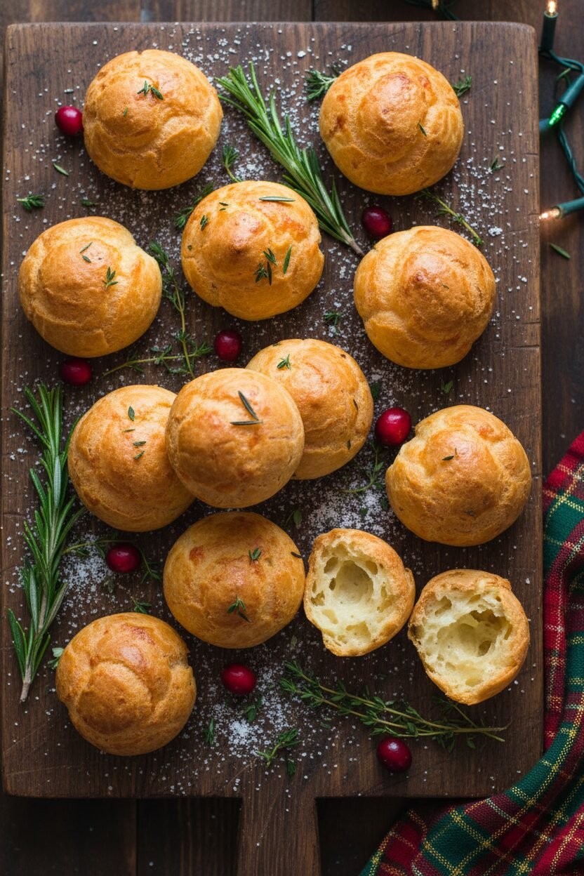 Christmas Cheese Puffs with Herbs