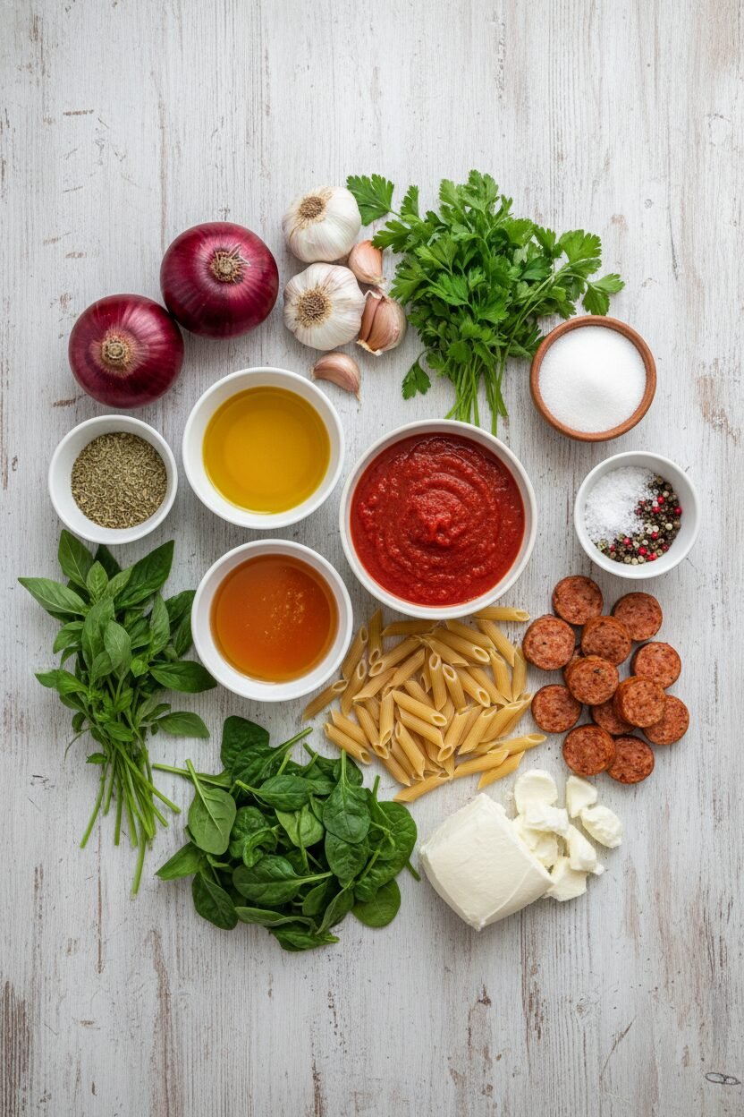 Christmas Chicken Sausage Pasta Bake