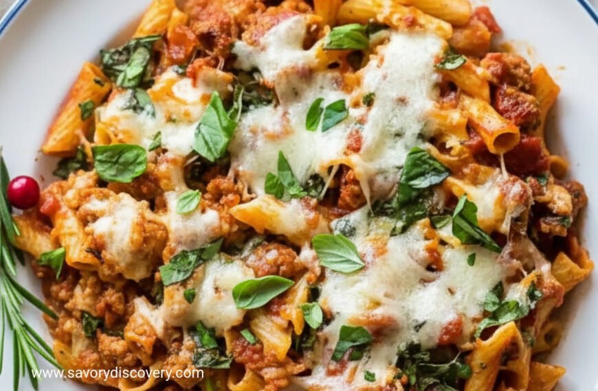 Christmas Chicken Sausage Pasta Bake