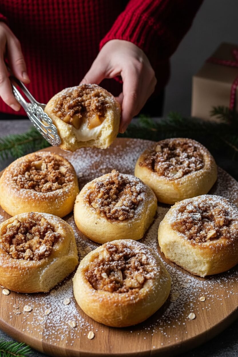 Cinnamon Apple Cheesecake Christmas Buns