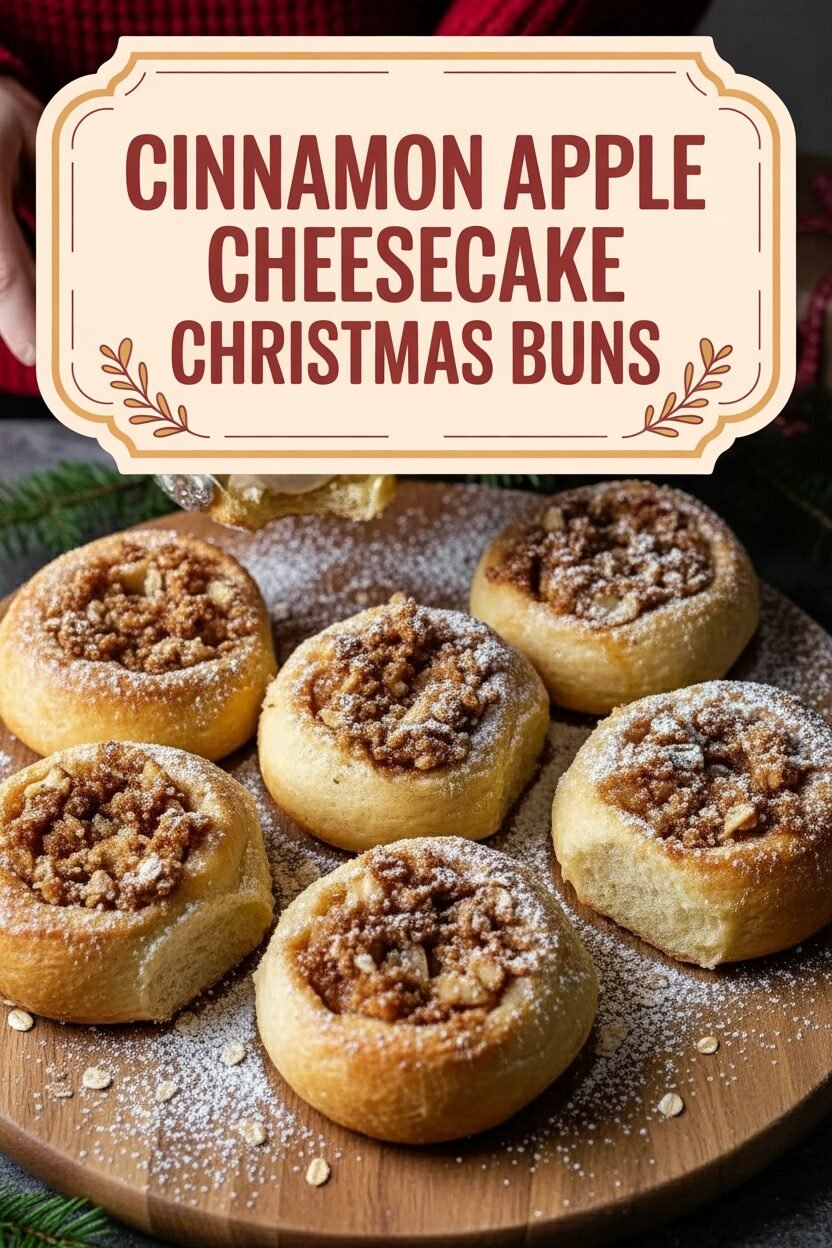 Cinnamon Apple Cheesecake Christmas Buns