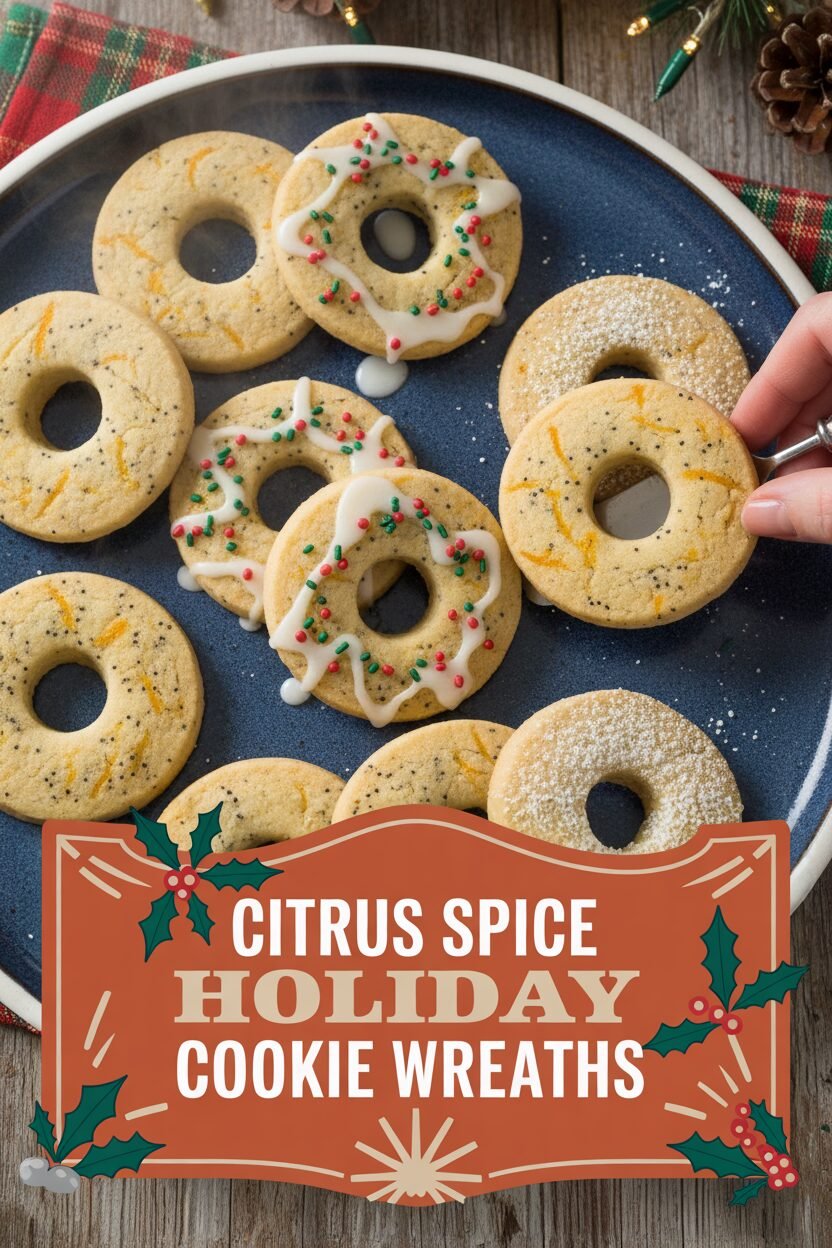 Citrus Spice Holiday Cookie Wreaths