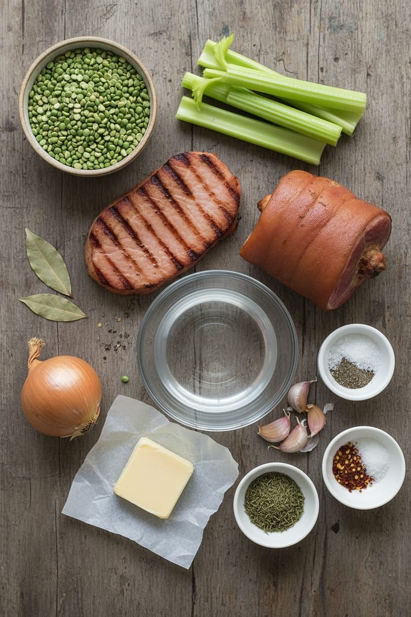 Cozy Christmas Pea and Ham Soup