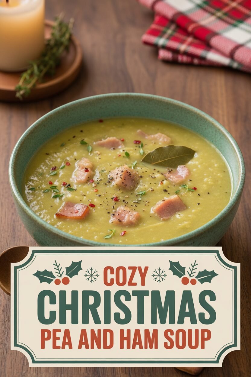 Cozy Christmas Pea and Ham Soup